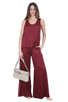 KAOS Canotta in Satin Fluido Bordeux Kaos<BR/> Bluse India SPJAR003 4031 