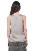 KAOS Canotta in Satin Fluido Beige Kaos Bluse Kaki SPJAR003 5021 