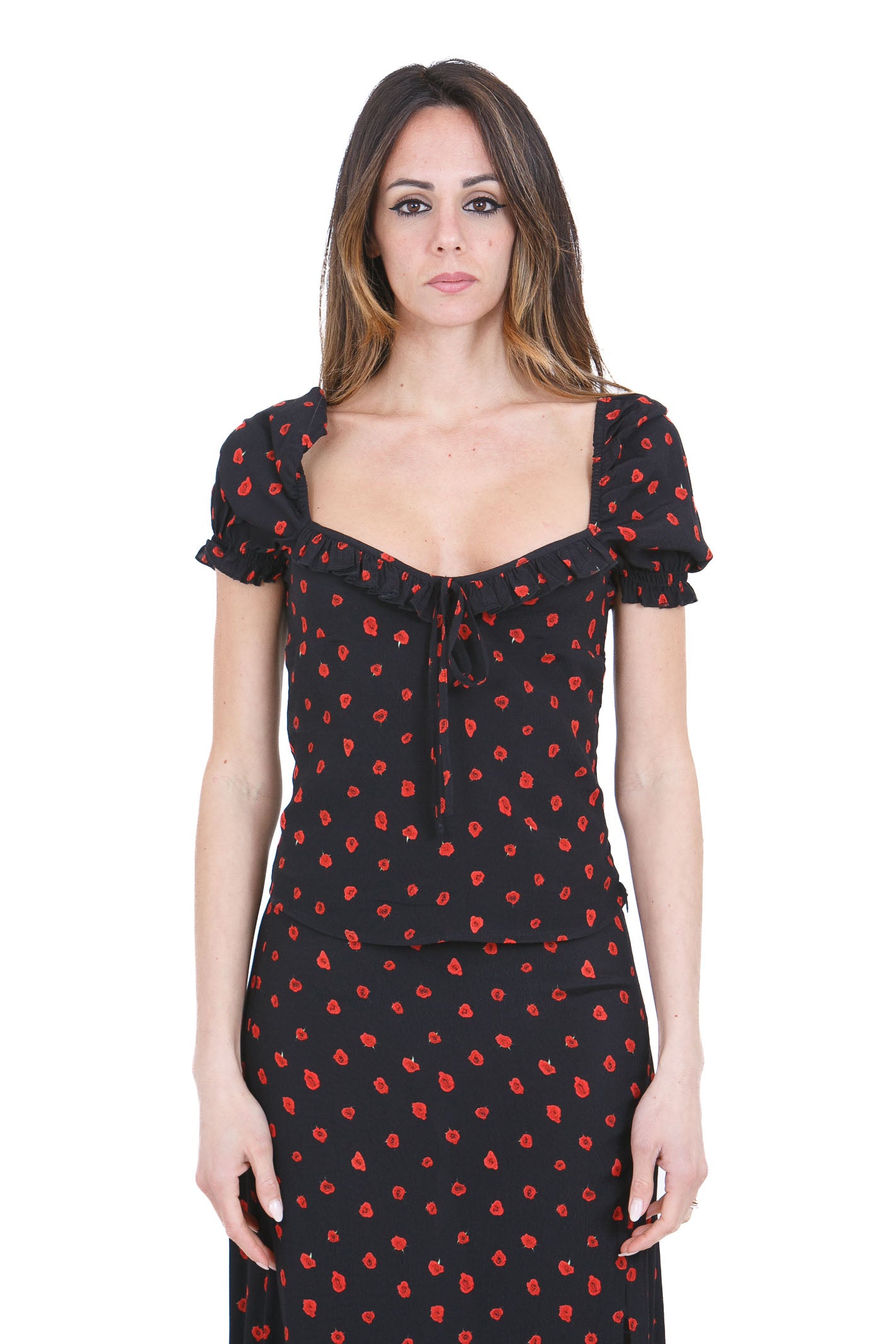 MAR DE MARGARITAS  Top Rose nero LETIZIA-01554-PTTS0053 NE134 