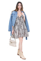PINKO Abito Lungo Smanicato Pinko Stampa Pitonata Abiti Beige/nero ADRANO-106917-A3AP CZ9 