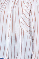 SEMICOUTURE Camicia coreana rigata Lola Camicie Bianco/juta LOLA-Y6SK60 RG105 