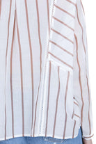 SEMICOUTURE Camicia coreana rigata Lola Camicie Bianco/juta LOLA-Y6SK60 RG105 