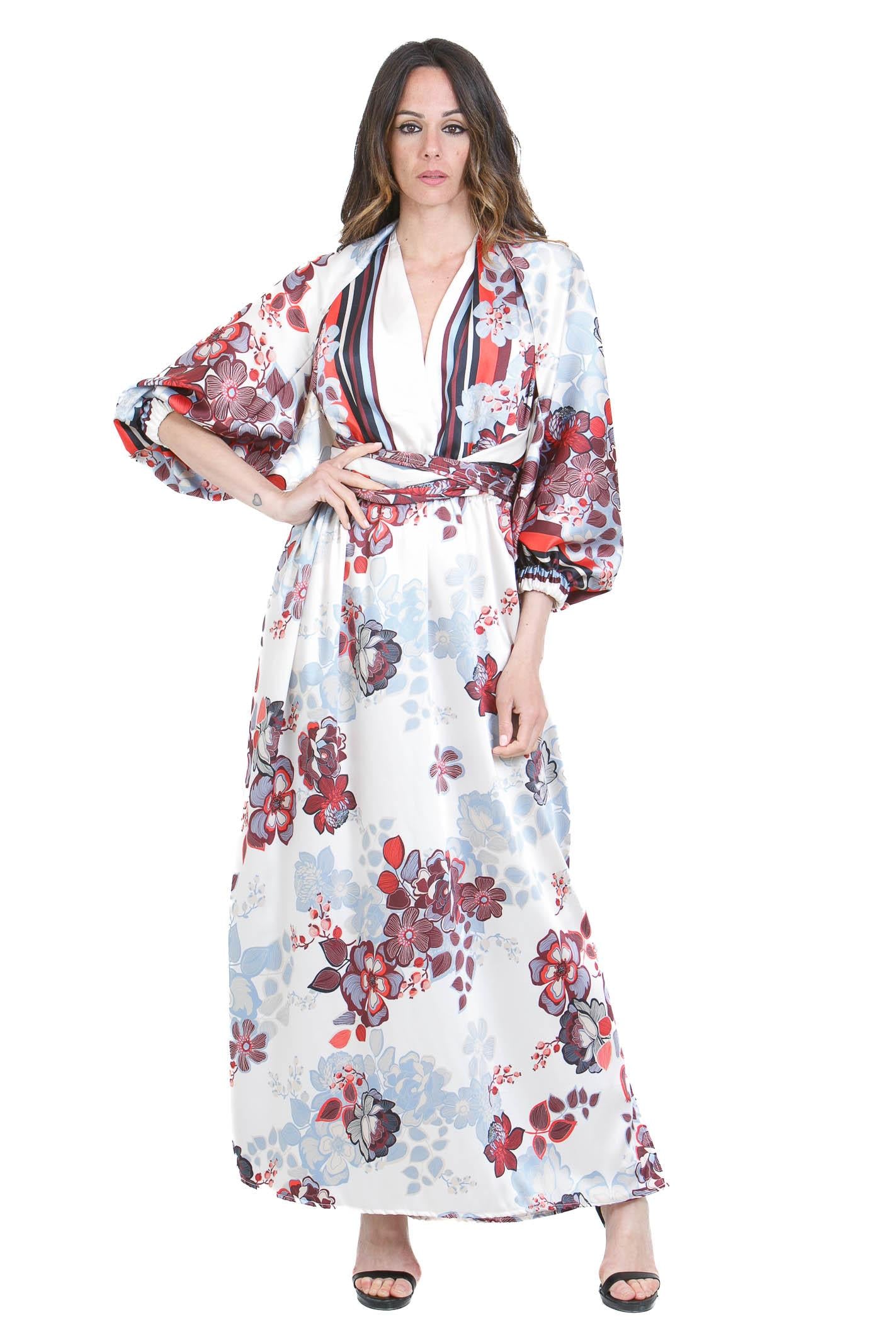 SIMONA D. Abito Lawa con stola<BR/> Abiti Fiori LAWA/STOLA FIORI 