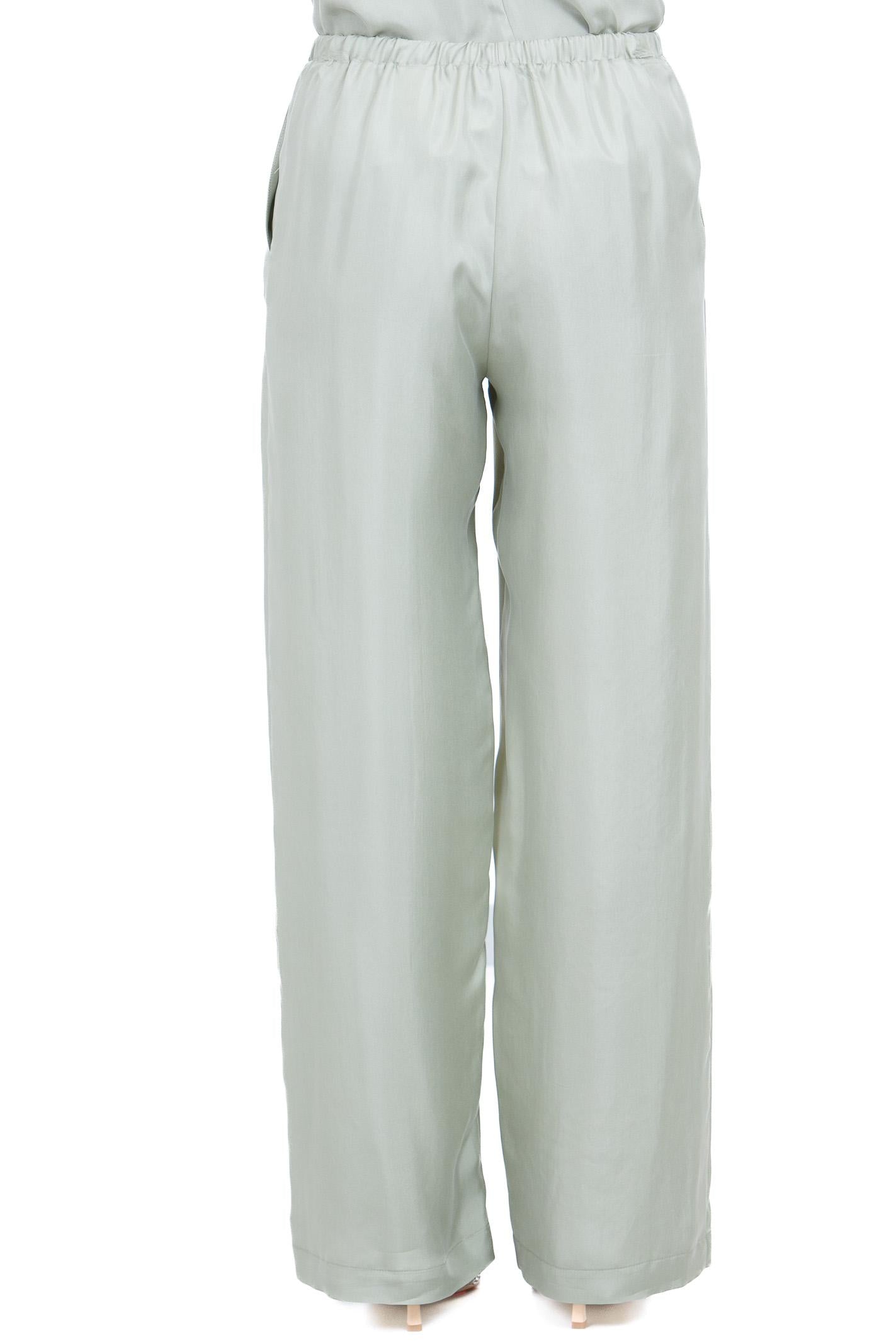 ALYSI Pantaloni in seta coulisse regolabile Pantaloni Pistacchio 116169-P6219 PIST 