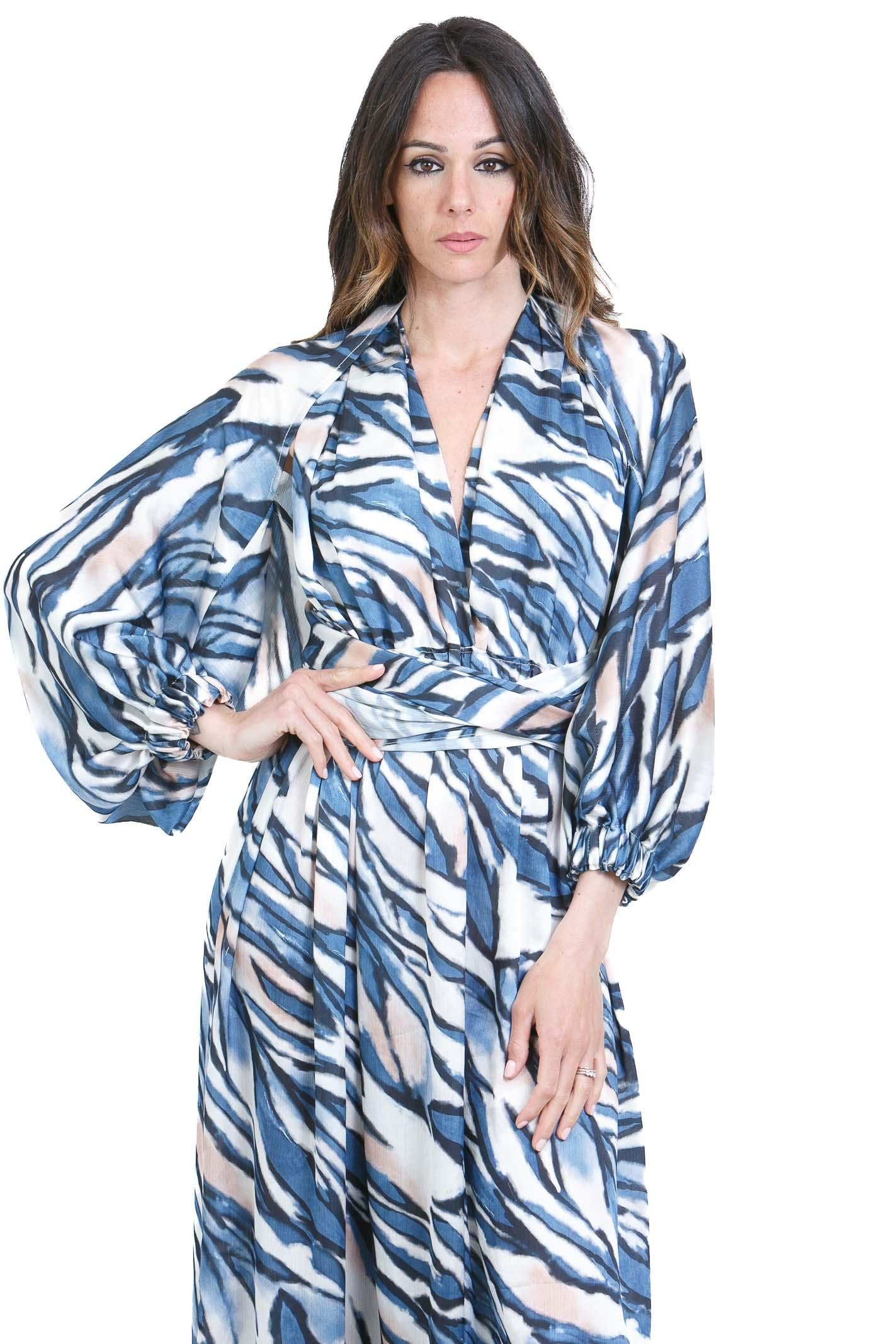 SIMONA D. Abito Lawa con stola<BR/> Abiti Blu LAWA/STOLA BLU 