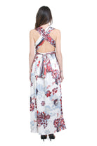 SIMONA D. Abito Lawa con stola<BR/> Abiti Fiori LAWA/STOLA FIORI 