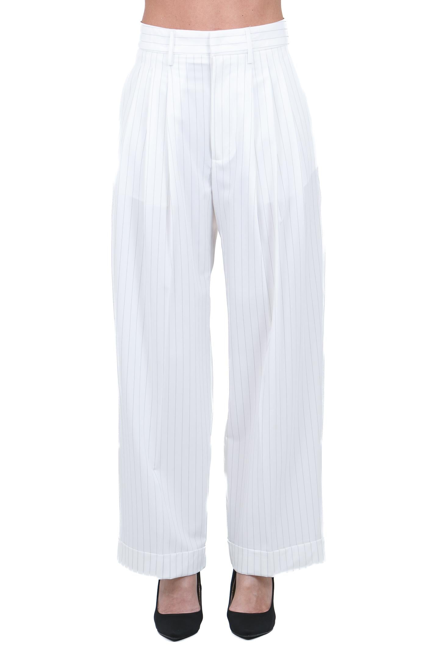 MEIMEIJ  Pantaloni White/black M6PT02 G1810 