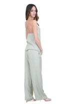 ALYSI Top scollato dietro in twill enzimnato Top Pistacchio 116294-P6219 PIST 