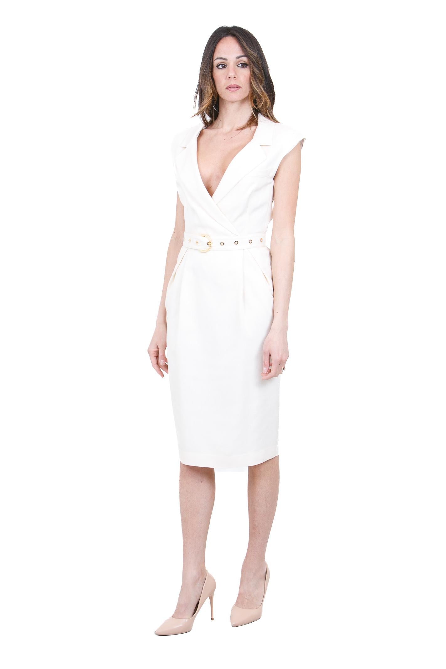 PINKO  Abiti Bianco cigno AMADINE-106565-A2W6 C00 