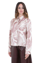 ALYSI Camicia fantasia in seta stampata Camicie Cipria 116267-P6031 CP 