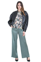 SEMICOUTURE Pantalone Lucia misto seta Pantaloni Verde marea LUCIA-Y6SM39 S29-1 