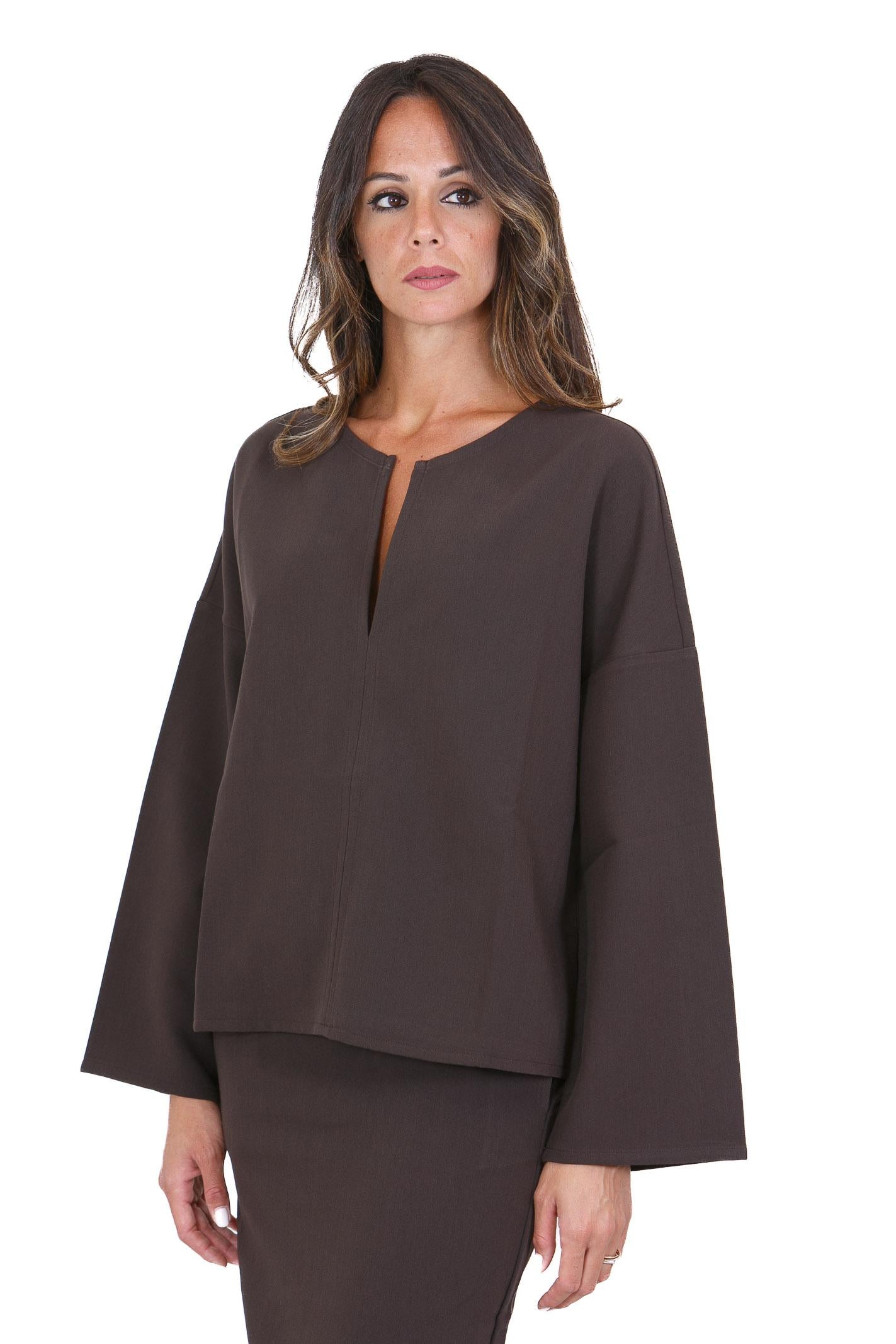 MADAME VENICE  Bluse Brown CLOTILDE CREPE TECNICO 