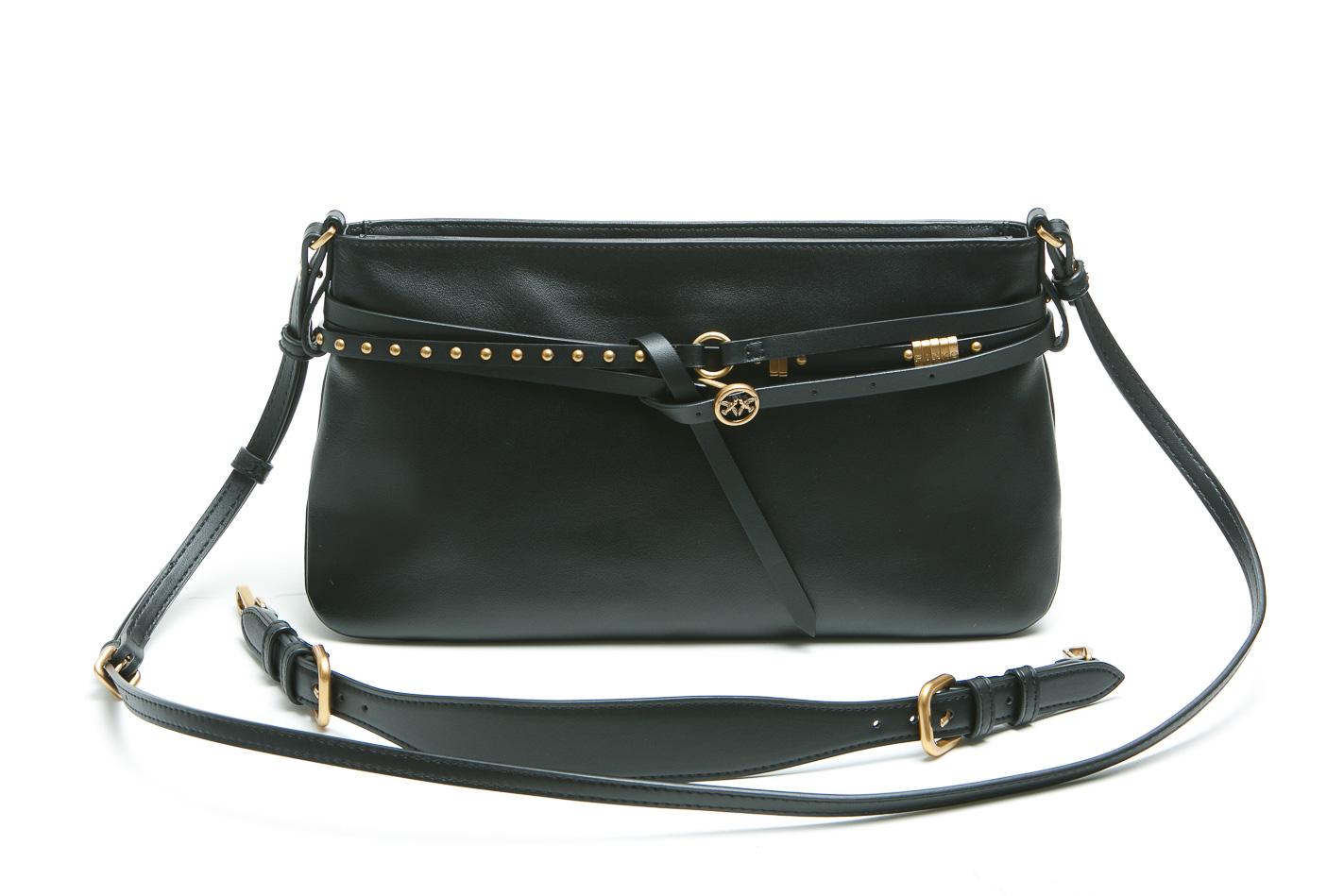 PINKO Borsa a spalla media Belt Bag in pelle Borse Black/gold 106176-A0QO-BELTBAG Z99Q 