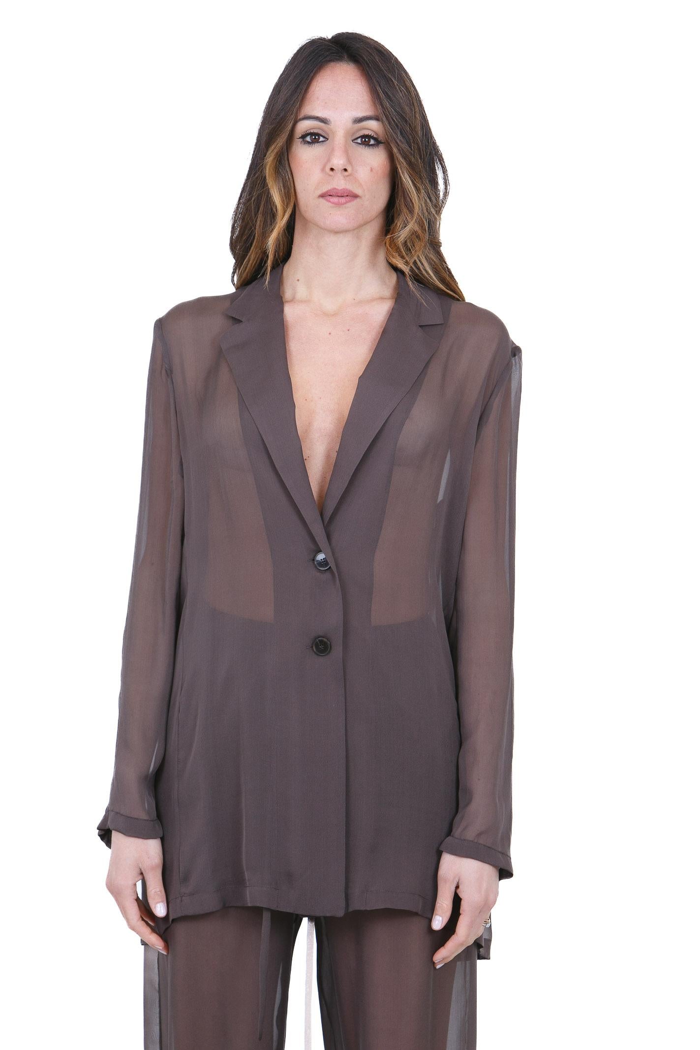 ALYSI Blazer in chiffon Blazer Choco 116827-P6214 CHOCO 