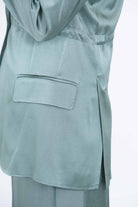 SEMICOUTURE Blazer Marta in misto seta Blazer Verde marea MARTA-Y6SM22 S29-1 
