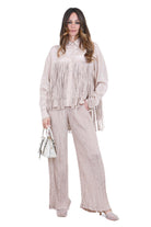 ALYSI Pantalone fluido wrinkle Pantaloni Cipria 216115-P6047 CP 