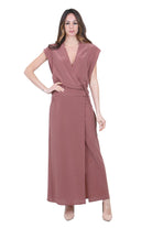 ALYSI Abito lungo incrociato seta a mano Abiti Blush 116342-P6209 BLUSH 
