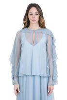 FORTE FORTE Camicia con volant in chiffon Camicie Ciottolo 14591MYSHIRT 3097 