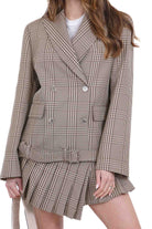 SEMICOUTURE Blazer Christina Principe di Galles con cintura Blazer Juta/cr CHRISTINA-Y6SI54 PDG07 