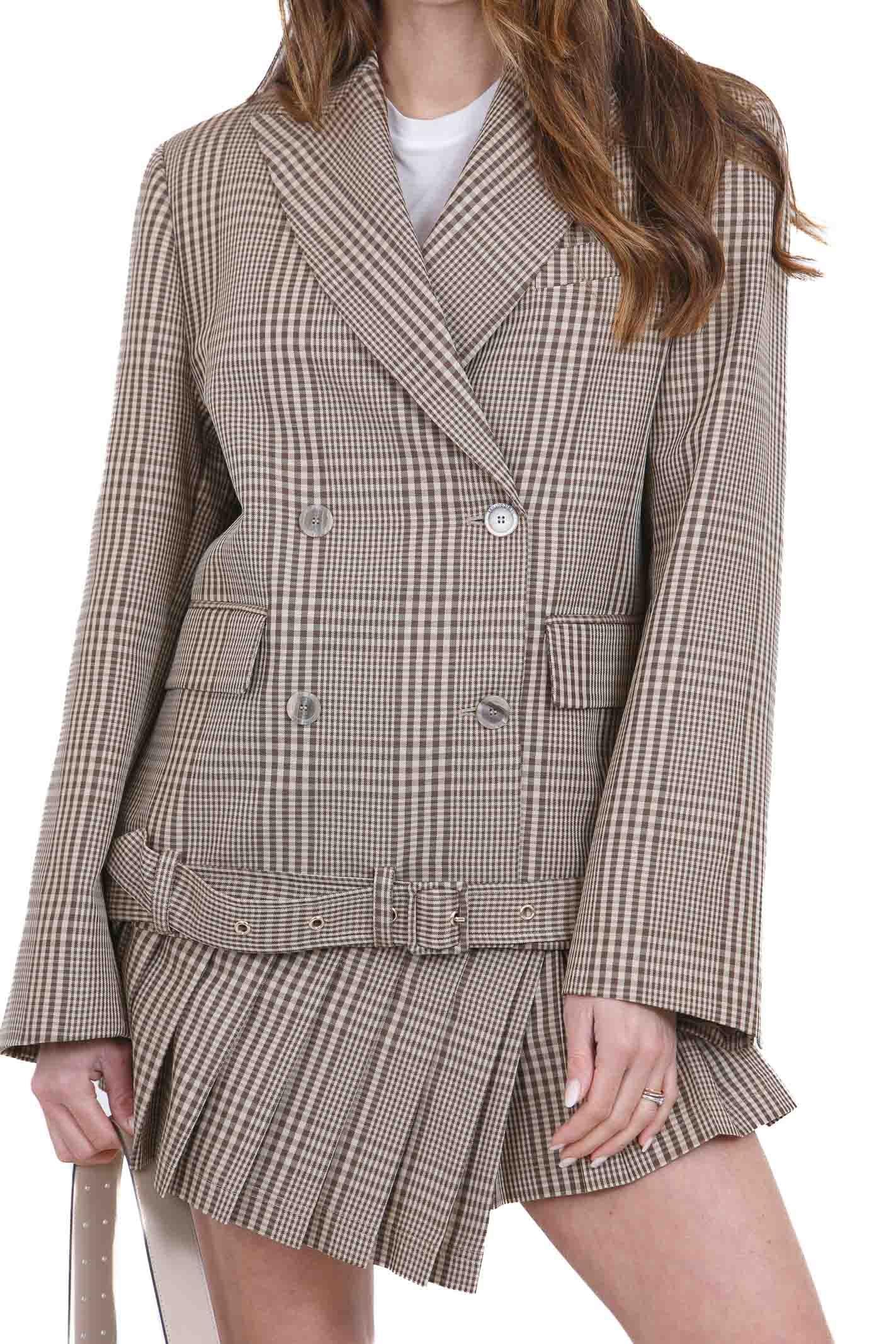 SEMICOUTURE Blazer Christina Principe di Galles con cintura Blazer Juta/cr CHRISTINA-Y6SI54 PDG07 