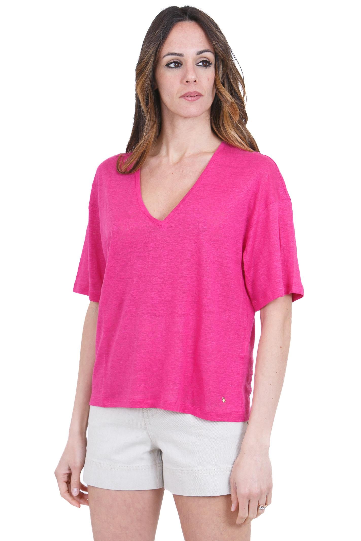 DES PETIT HAUTS  T- Shirt Fuxia HANNABELLE-1E260222 11033 