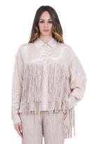 ALYSI Camicia ampia con frange Camicie Cipria 216202-P6026 CP 