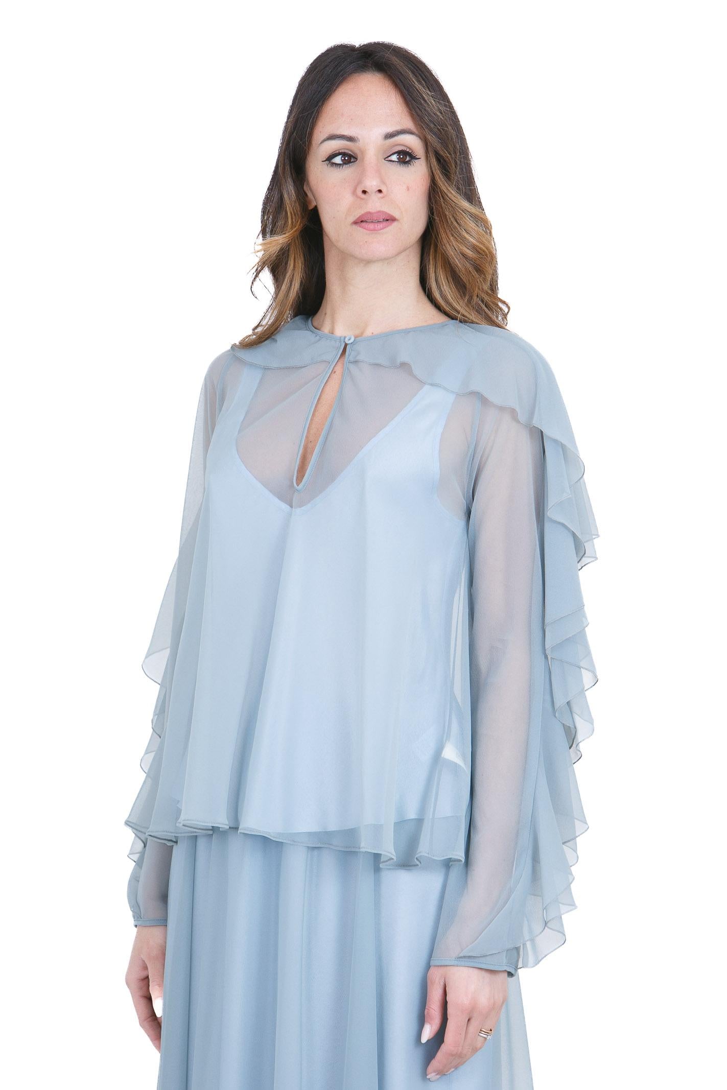 FORTE FORTE Camicia con volant in chiffon Camicie Ciottolo 14591MYSHIRT 3097 