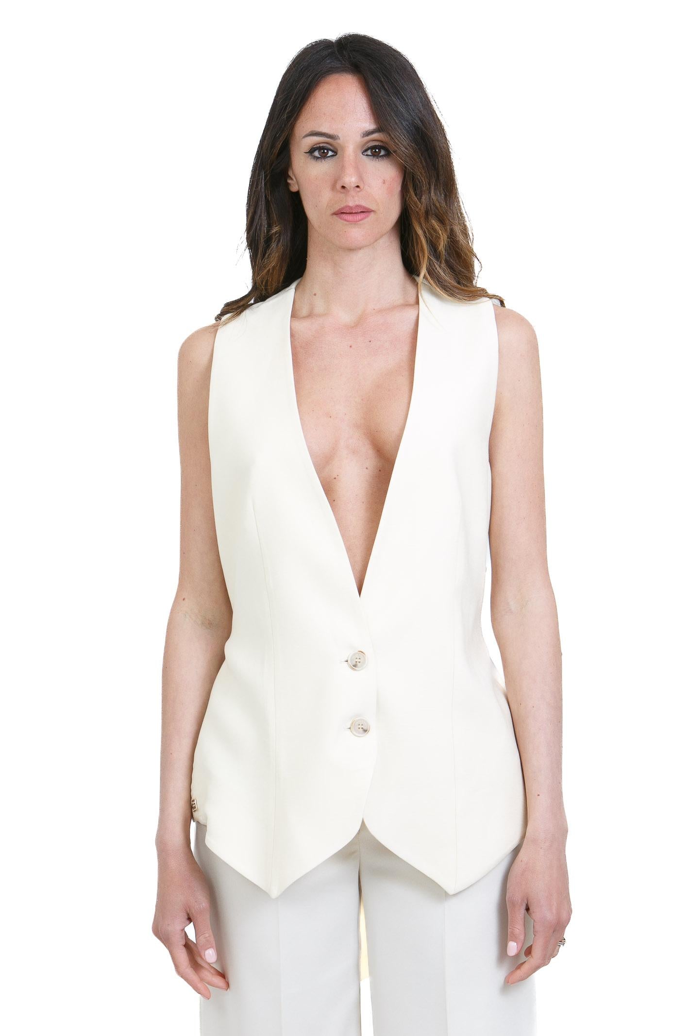 MANILA GRACE  Gilet Avorio G102VU MA148 