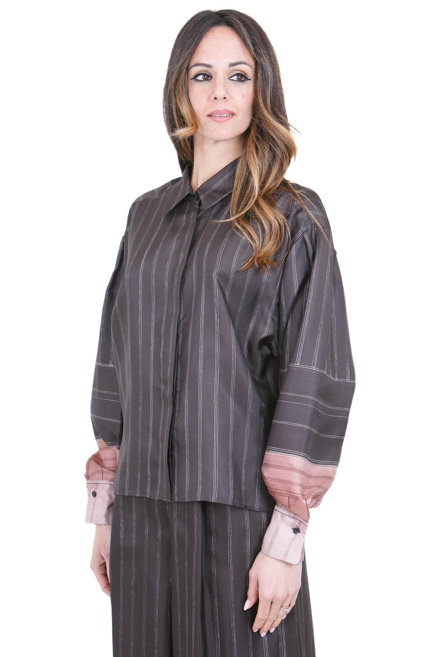 ALYSI Camicia pinstripes leggermente sagomata Camicie Choco 116231-P6063 CHOCO 