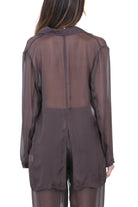 ALYSI Blazer in chiffon Blazer Choco 116827-P6214 CHOCO 