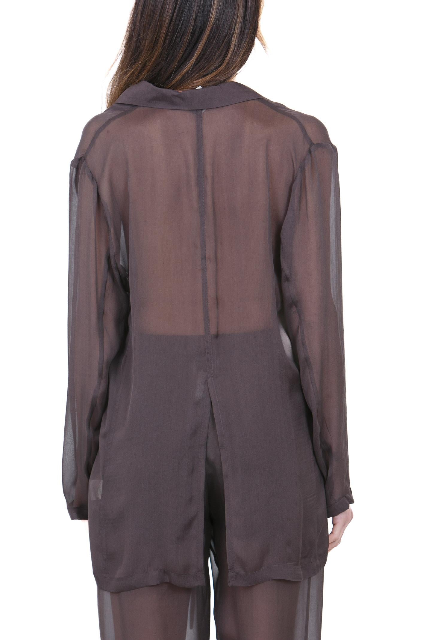 ALYSI Blazer in chiffon Blazer Choco 116827-P6214 CHOCO 