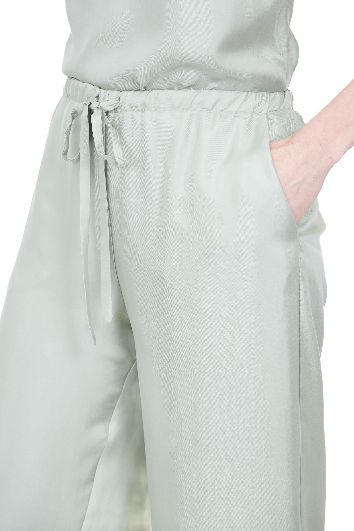 ALYSI Pantaloni in seta coulisse regolabile Pantaloni Pistacchio 116169-P6219 PIST 