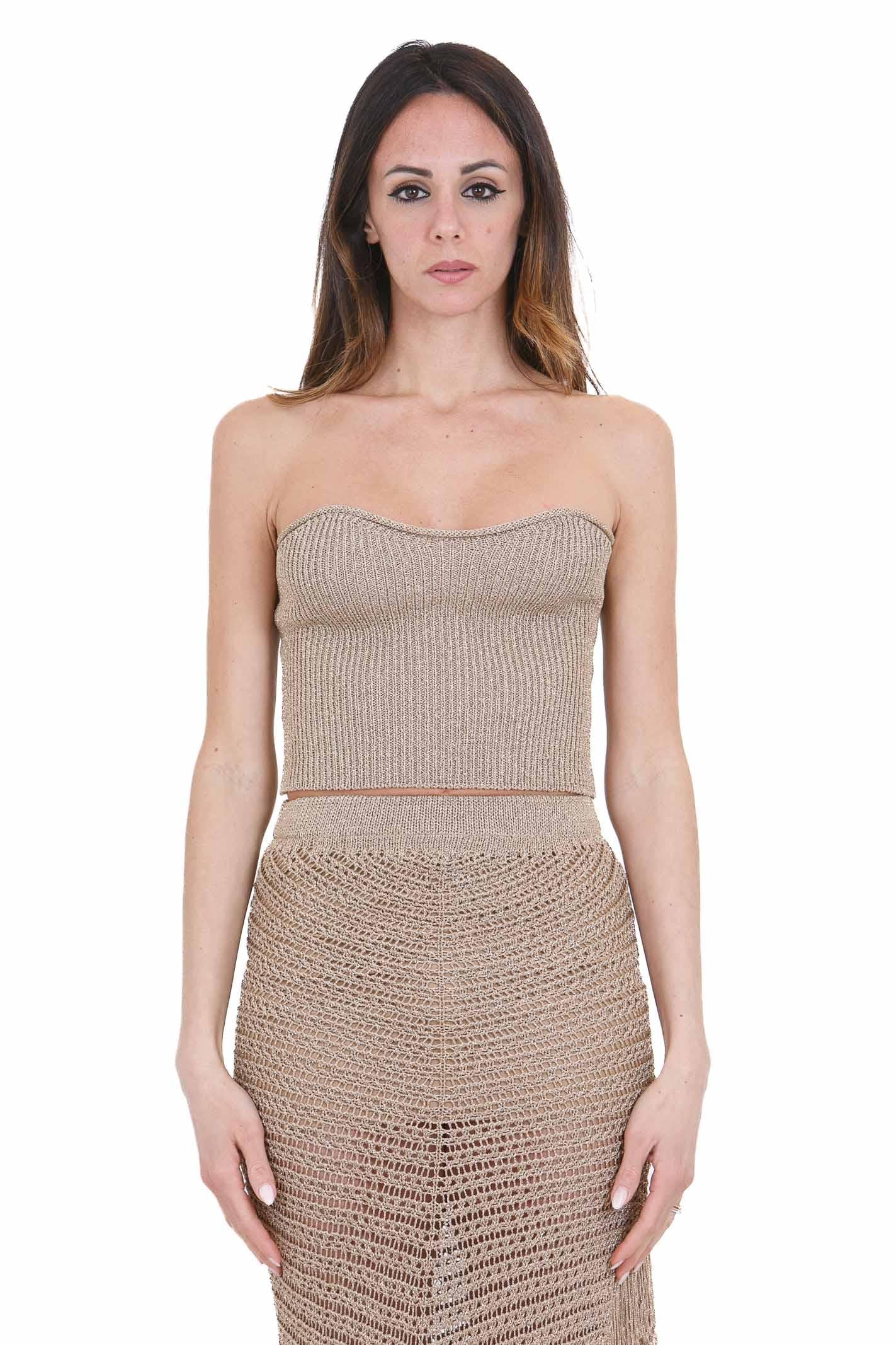 SIMONA CORSELLINI  Top Beige gold CPTOO0101 V0776 