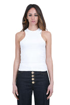DONDUP Canotta slim a costine Canotte Bianco DS071JS0314DXXX 000 