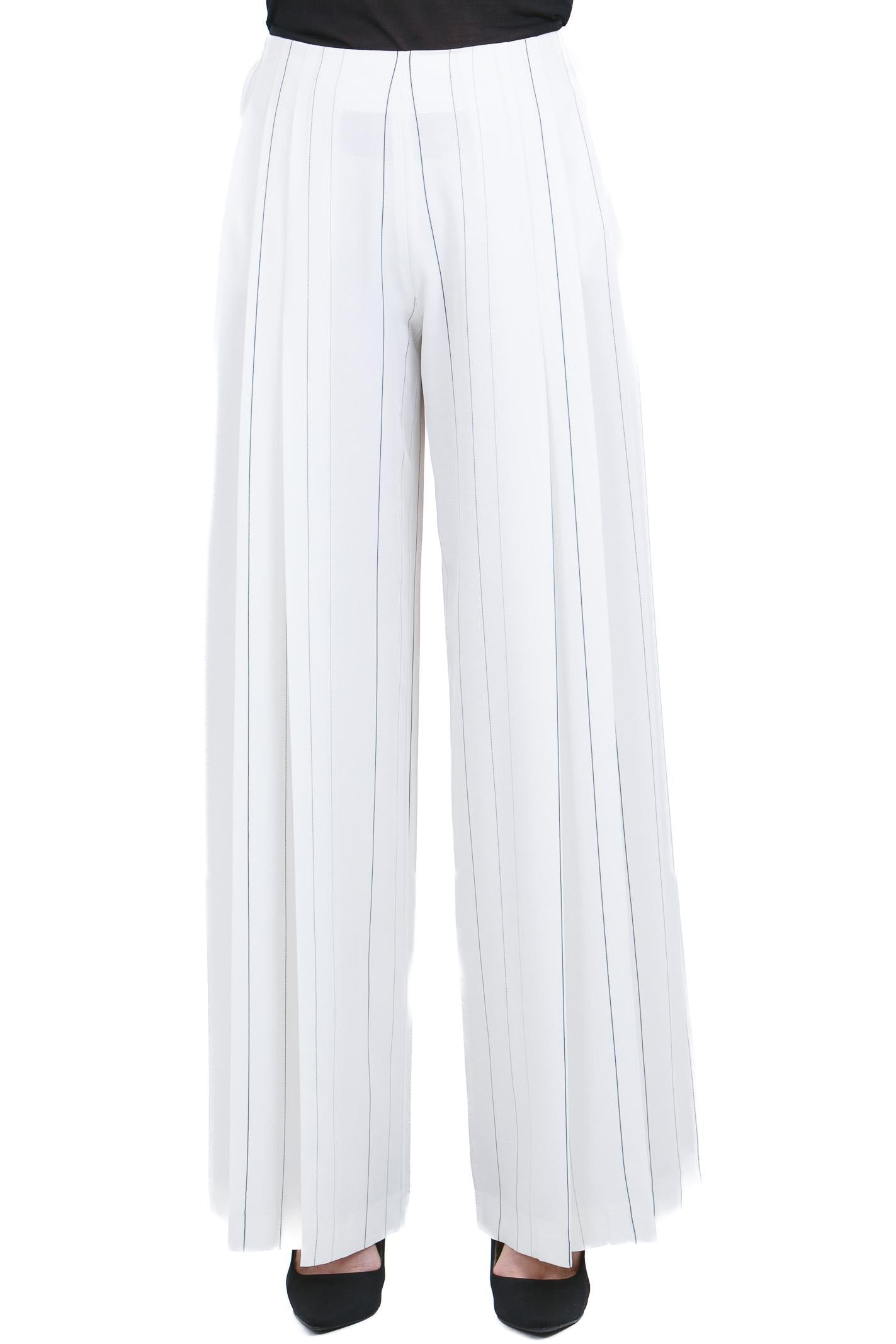 SEMICOUTURE Pantalone Adelina rigato<BR/> Pantaloni B.colana/nero ADELINA-Y6SI65 RG107 