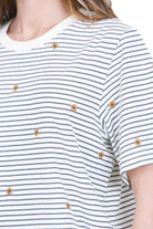 DES PETIT HAUTS  T- Shirt Marine/mousse JOSEF-1E260241 RA280 