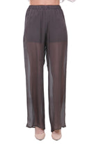 ALYSI Pantalone in chiffon Pantaloni Choco 116164-P6214 CHOCO 