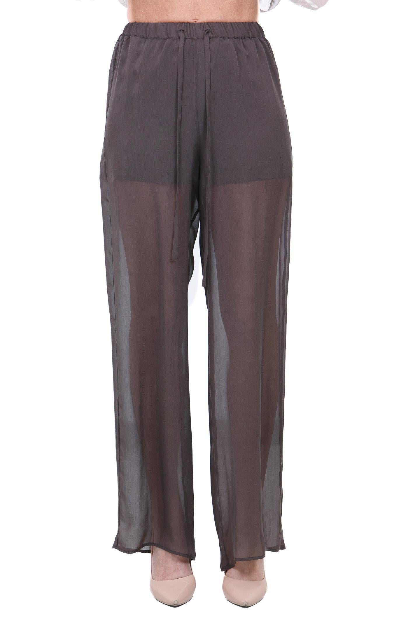 ALYSI Pantalone in chiffon Pantaloni Choco 116164-P6214 CHOCO 