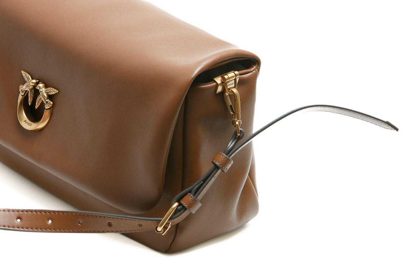 PINKO Borsa a tracolla media Love Bag Click Soft Horizontal Handle in pelle Borse Marroneleone/gold 106178-A0QO-CLICKSOFT L17Q 