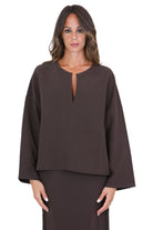 MADAME VENICE  Bluse Brown CLOTILDE CREPE TECNICO 