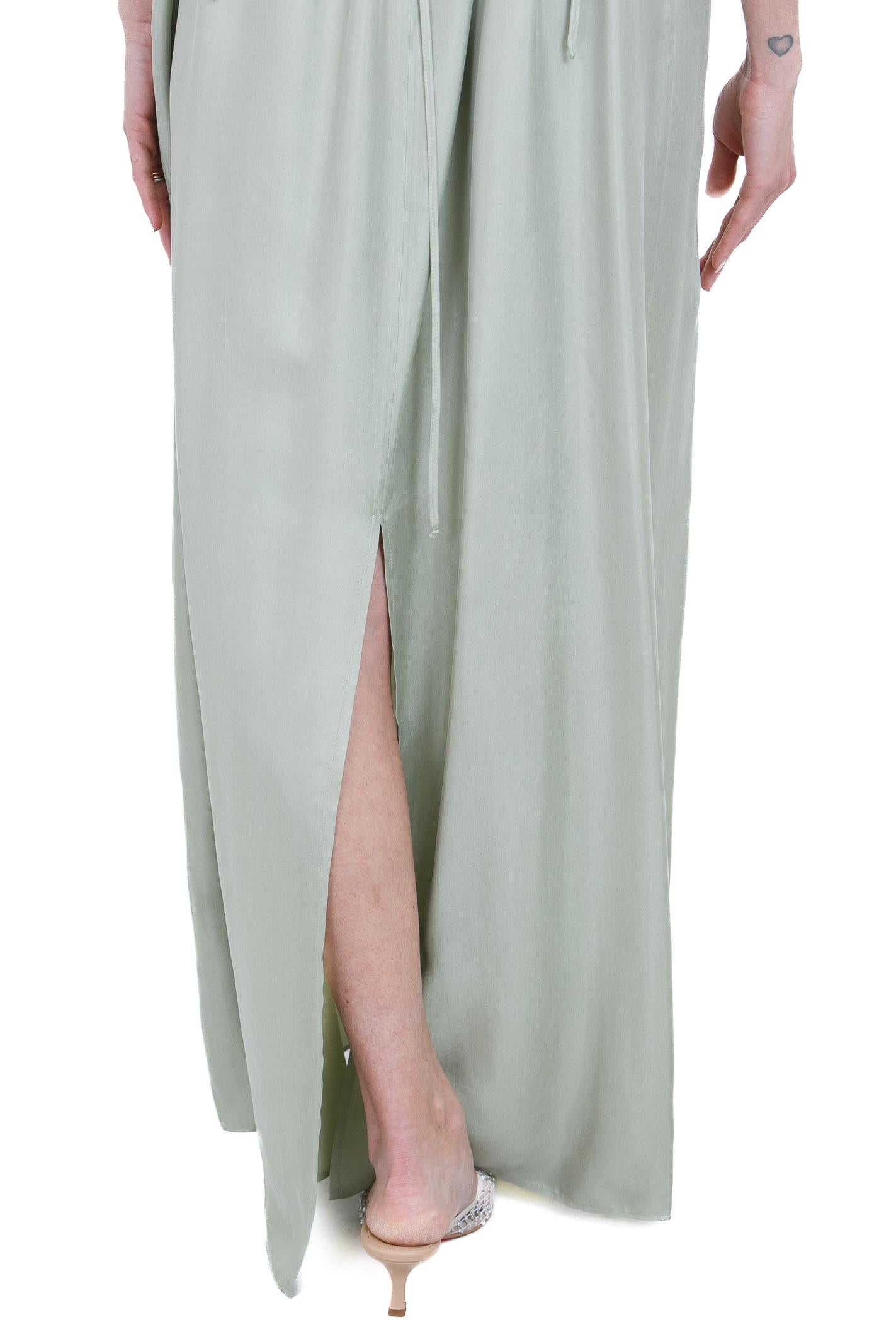 ALYSI Abito lungo in twill enzimato Abiti Pistacchio 116355-P6219 PIST 