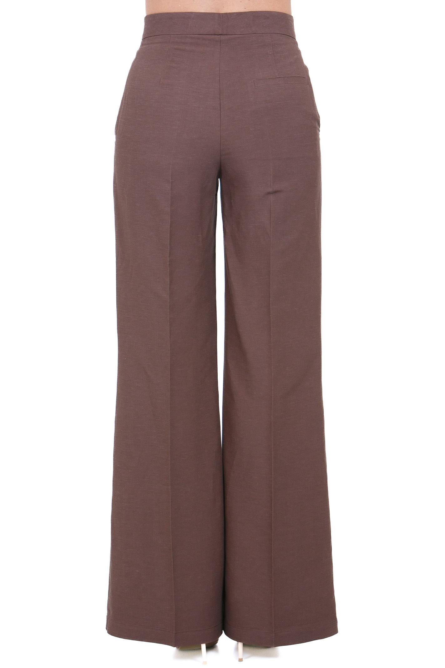 8PM Pantaloni a Palazzo Vita Alta con Piega - Marrone Caffè Pantaloni Cioccolato MELBOURNE-61P06-A 340 