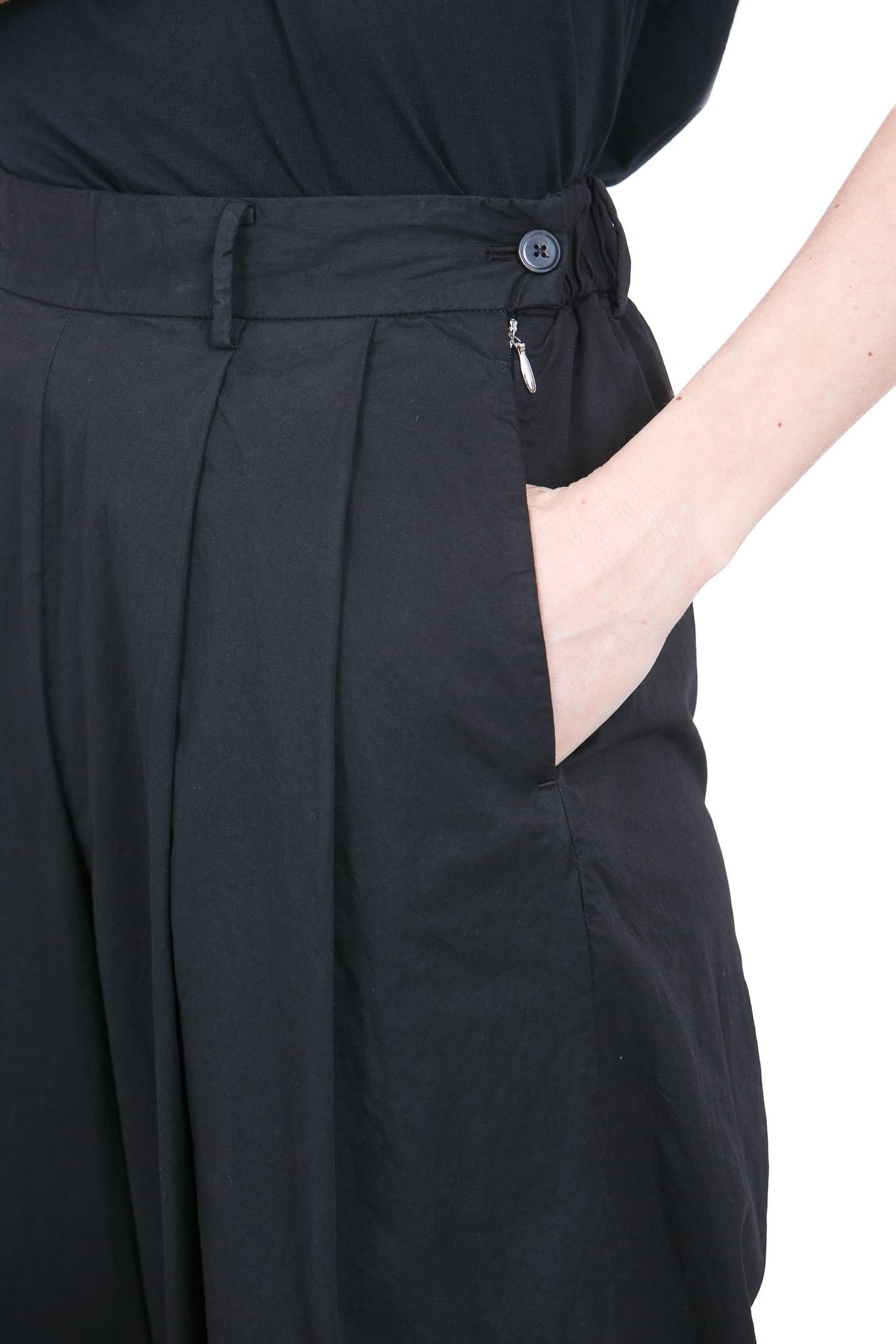POMANDERE Pantalone palazzo con pinces Pantaloni Nero 261-7204-21618 999 