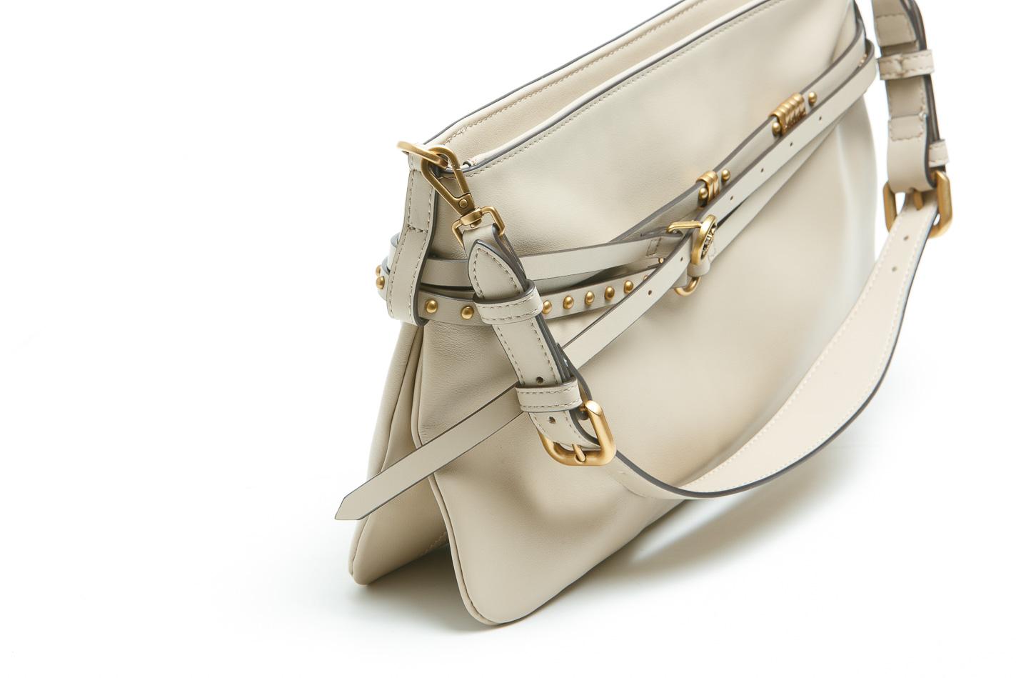 PINKO Borsa a spalla media Belt Bag in pelle Borse Beige/grigio/gold 106176-A0QO-BELTBAG C50Q 