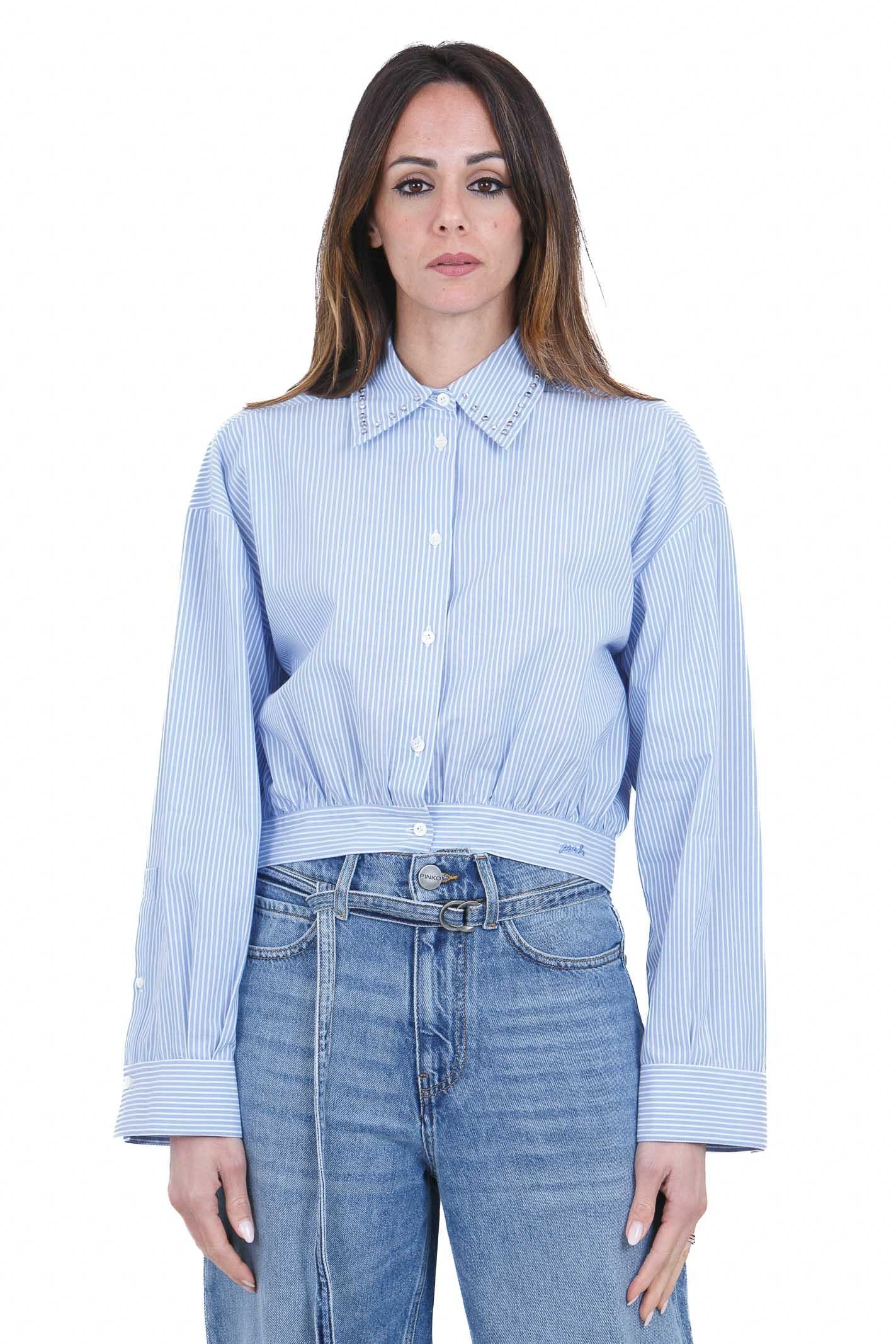 PINKO  Camicie Bianco/azzurro CHARITA-106277-A32R ZE5 