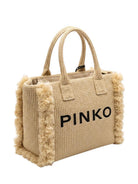 PINKO Borsa shopper media Beach Borse Paglia/NERO 106673-A39Y HZ3Q 