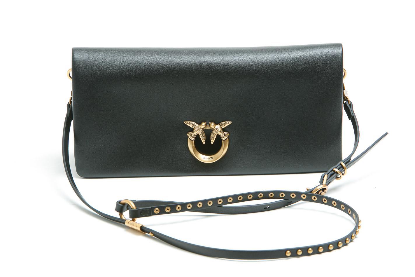 PINKO Pochette a tracolla media Love Bag Click Soft Horizontal in pelle Borse Black/gold 106022-A0QO-CLICK SOFT Z99Q 