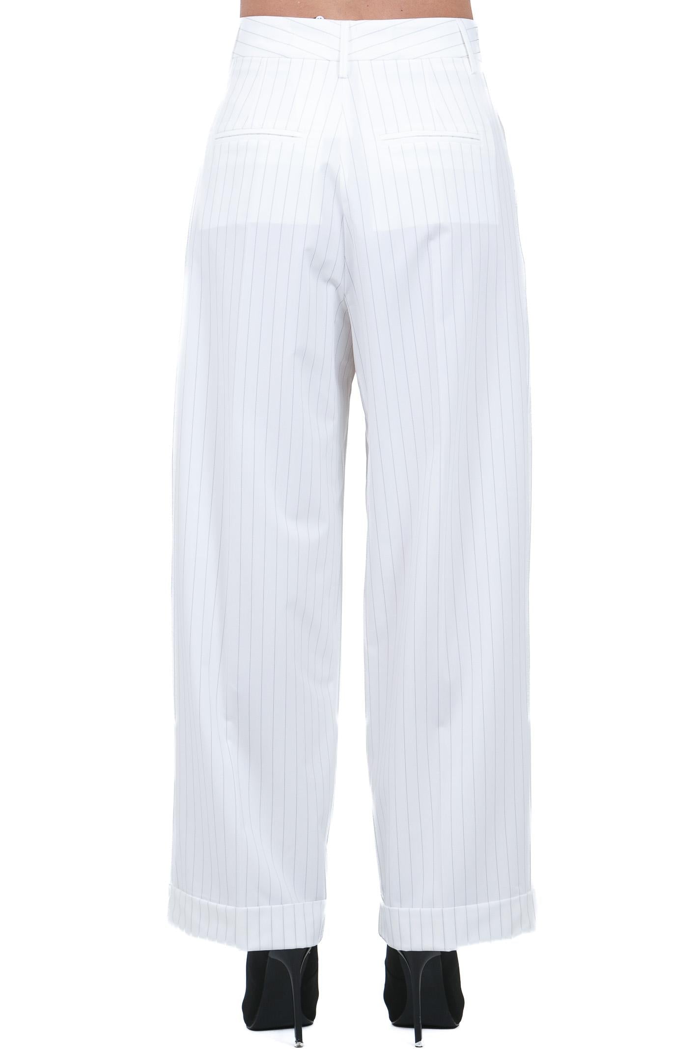 MEIMEIJ  Pantaloni White/black M6PT02 G1810 
