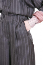 ALYSI Pantalone ampio pinstripes Pantaloni Choco 116133-P6063 CHOCO 