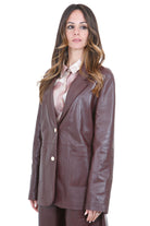 ALYSI Blazer monopetto in leather soft Blazer Uva 216811-P6001 UV 